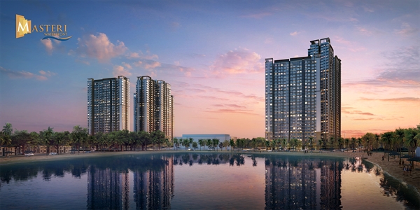 Khu căn hộ cao cấp Masteri Waterfront chiếm vị trí trung tâm đại đô thị Vinhomes Ocean Park.
